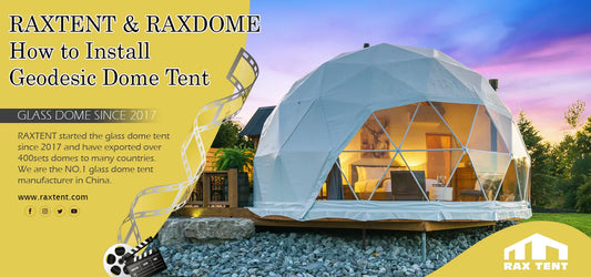 6 steps installation geodesic dome tent