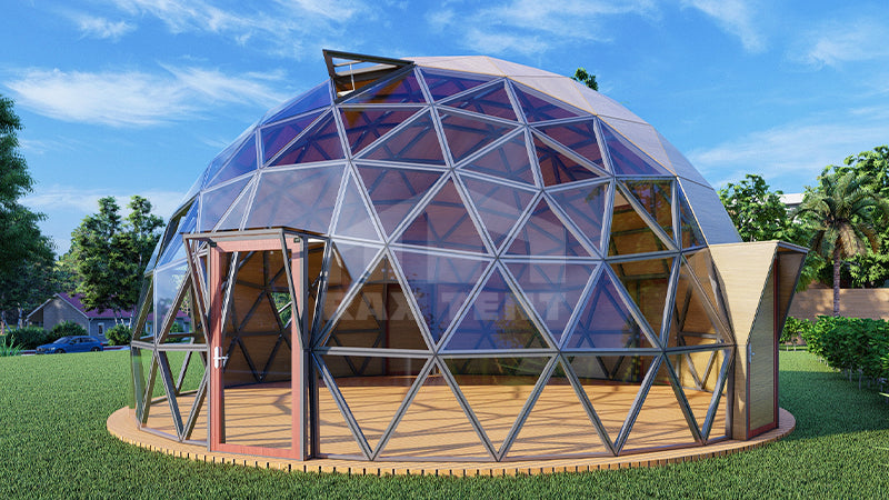 NO.22 CASE—10M Wooden Color Glass Domes for Luxury Resort Hotel in USA