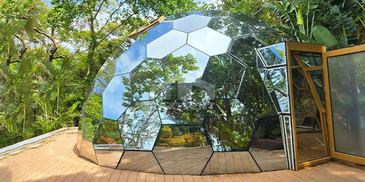 8m glamping honeycomb glass dome