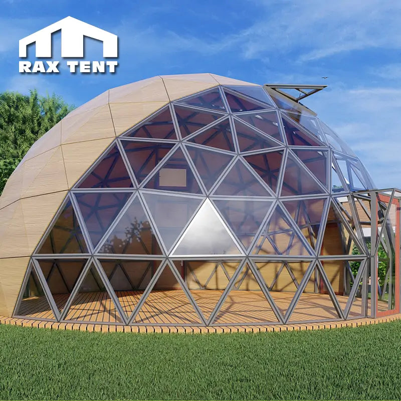 10M Wooden Glass Dome for Glamping Hotel and Reception Dome