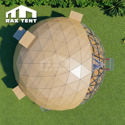 10M Wooden Glass Dome for Glamping Hotel and Reception Dome