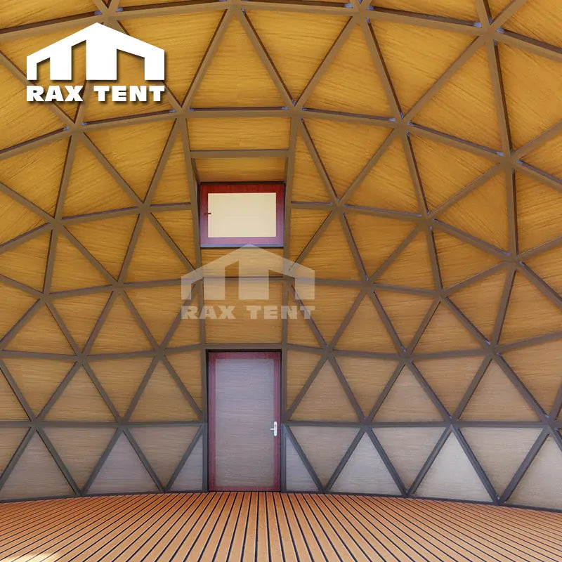 10M Wooden Glass Dome for Glamping Hotel and Reception Dome