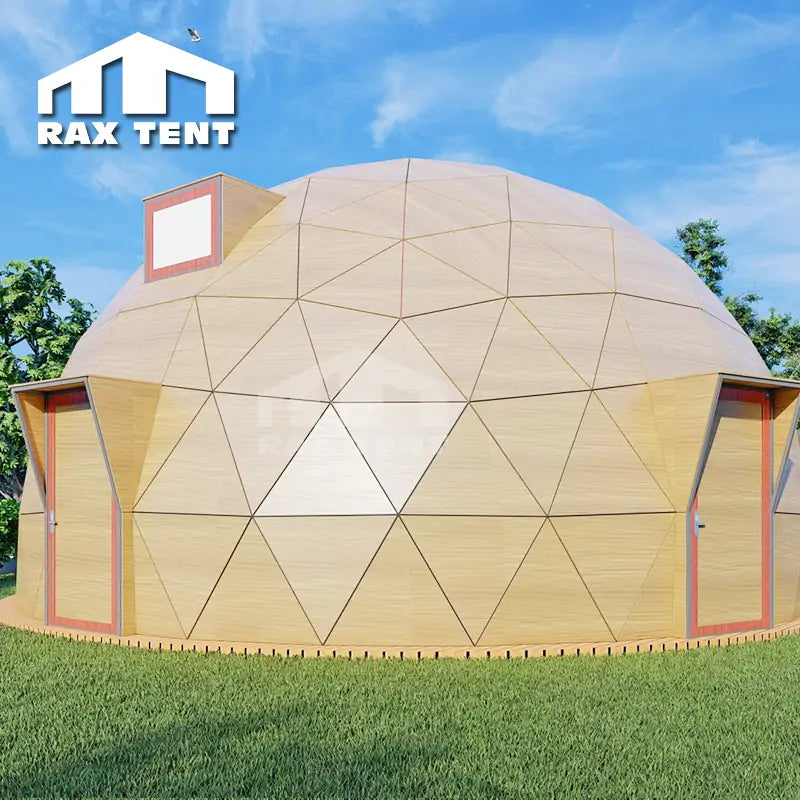 10M Wooden Glass Dome for Glamping Hotel and Reception Dome