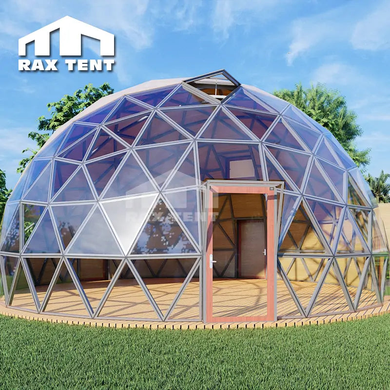 10M Wooden Glass Dome for Glamping Hotel and Reception Dome