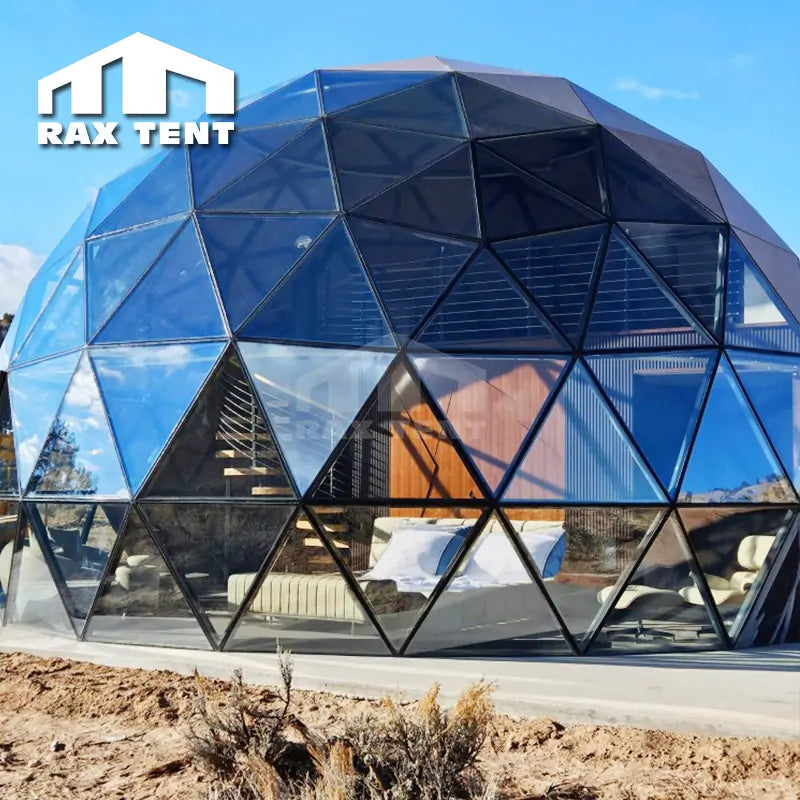 10M Wooden Glass Dome for Glamping Hotel and Reception Dome