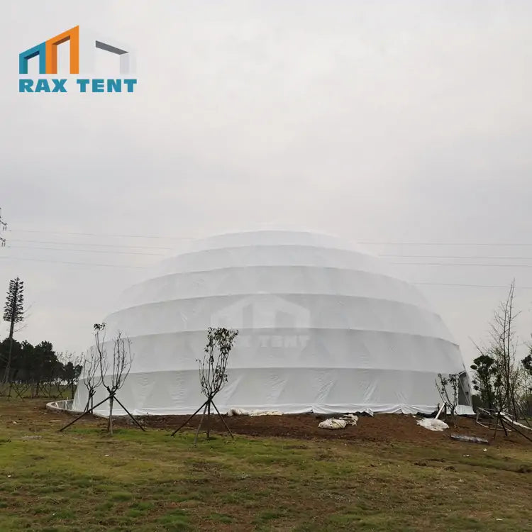 26M Big Geodesic Dome Tent for Event and Exhibition with Double Open Glass Door