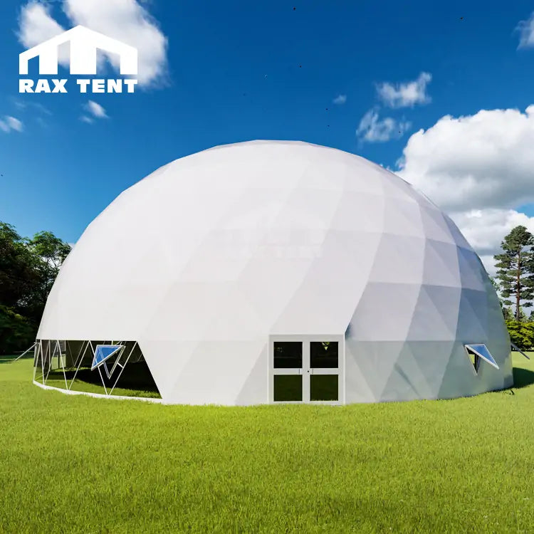 26M Big Geodesic Dome Tent for Event and Exhibition with Double Open Glass Door