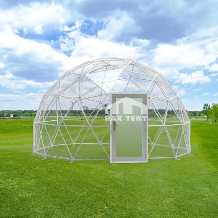 5M Clear Dome Tent for Event and Restaurant with Transparent PVC and Glass Door