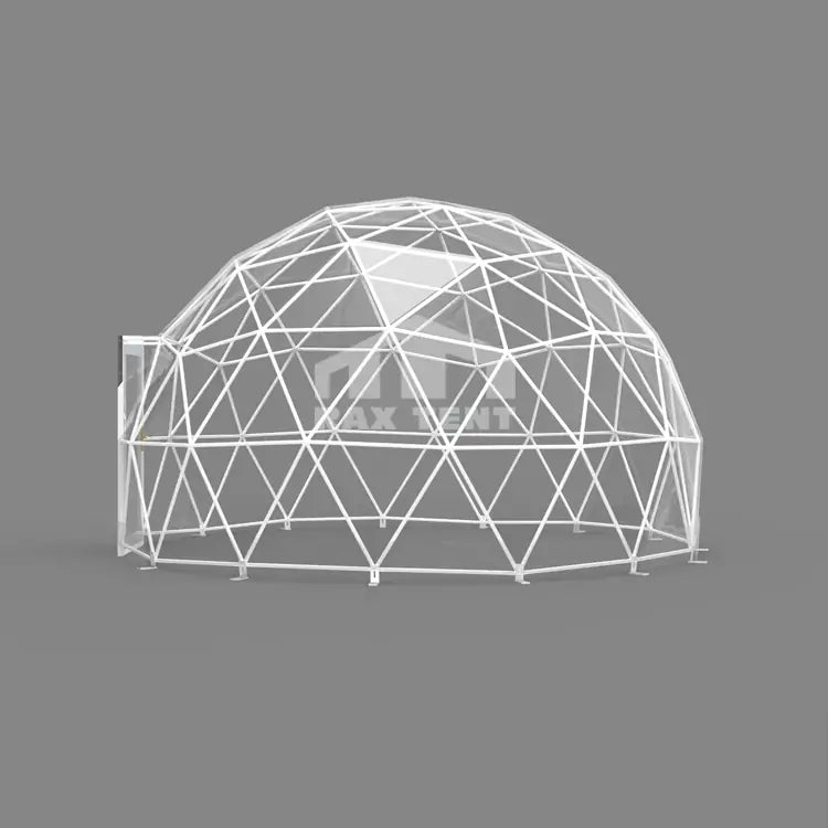 5M Clear Dome Tent for Event and Restaurant with Transparent PVC and Glass Door