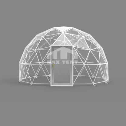 5M Clear Dome Tent for Event and Restaurant with Transparent PVC and Glass Door