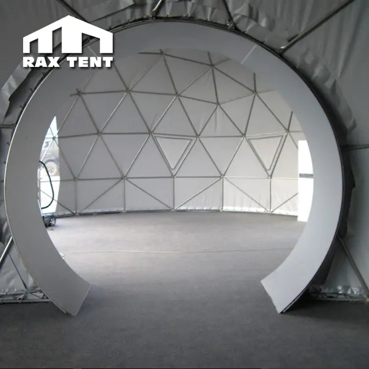 25M Big Geodesic Dome Tent for Event with 1/3 Transparent and 2/3 Black PVC Fabric Cover