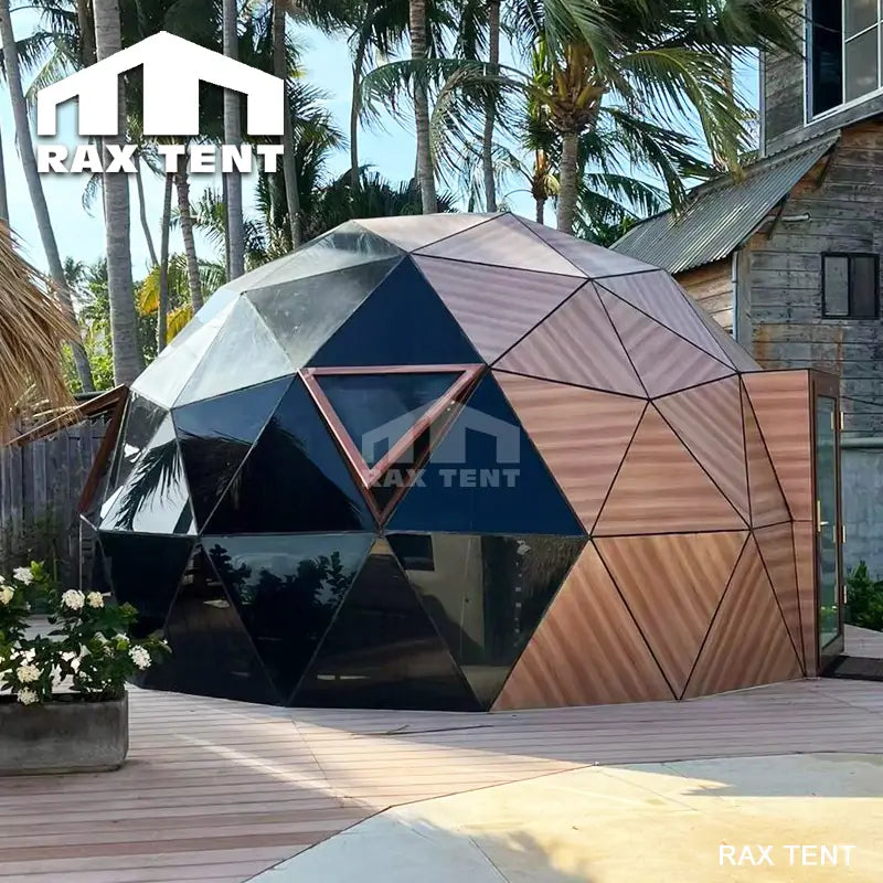 wooden glass dome tent