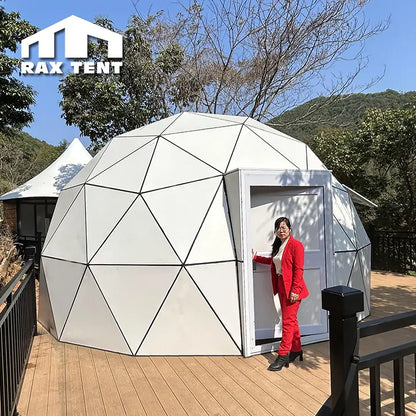 glass dome house with white panel
