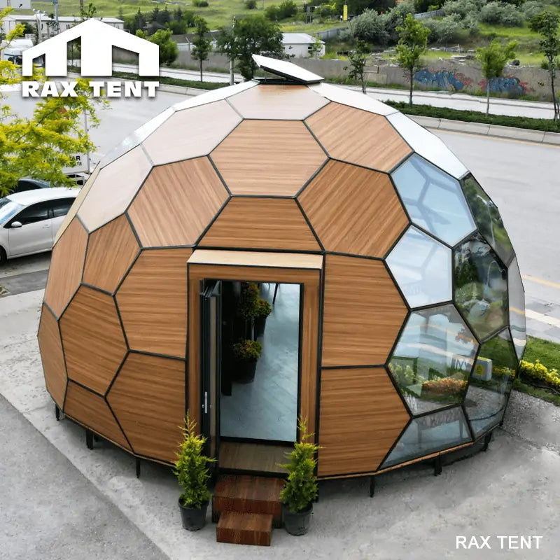 wooden honeycomb glass dome