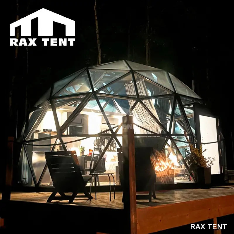 glamping glass dome house