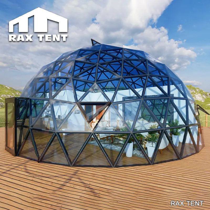 12m geodesic glass dome tent