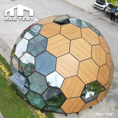Geodesic honeycomb glass dome
