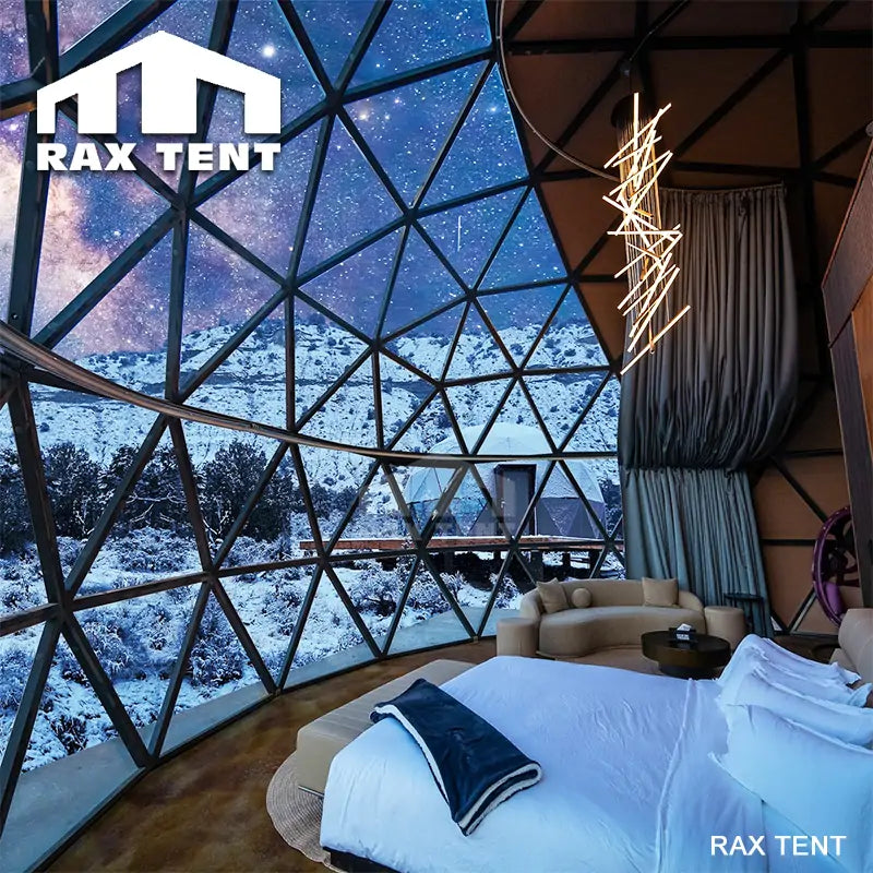 wooden glass dome tent hotel