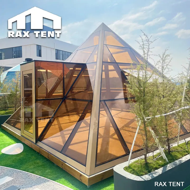 6m glass pyramid tent house