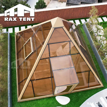 pyramid shape glass tent