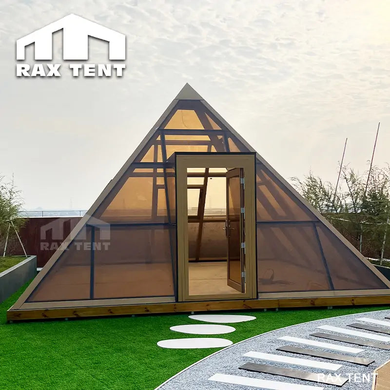 glass pyramid glamping tent