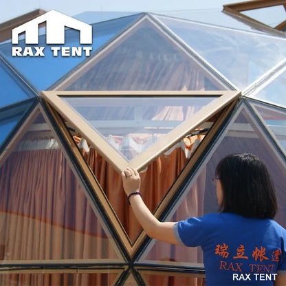 glass dome tent with glass windows