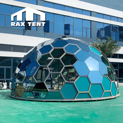 RAXTENT 8M Honeycomb Geodesic Glass Dome Tent for Retreat