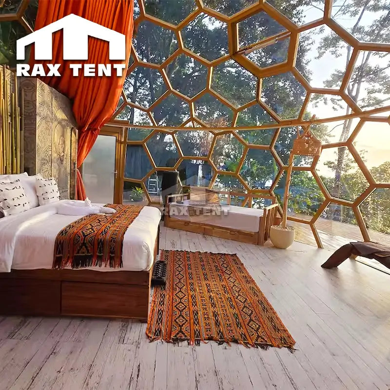 glamping honeycomb glass dome