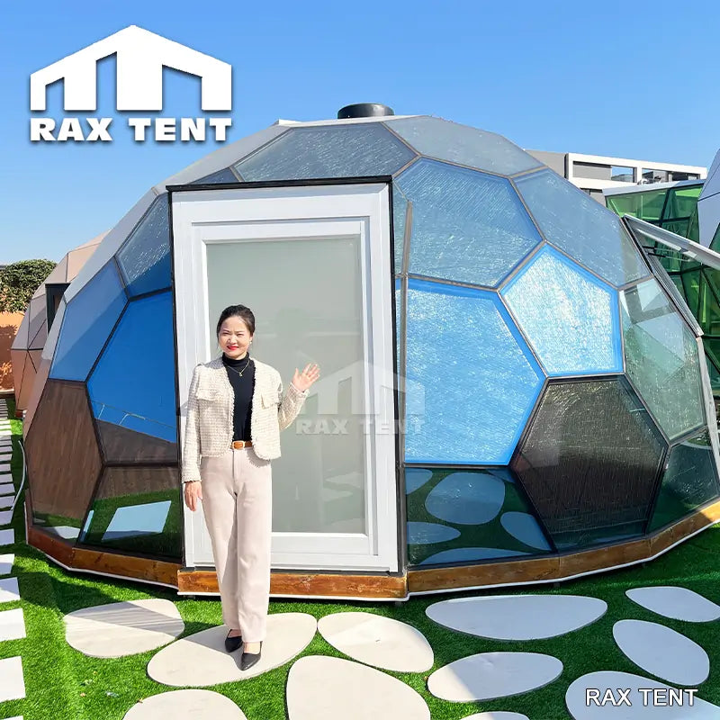 6m hexagonal glass dome tent