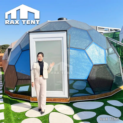 6m hexagonal glass dome tent