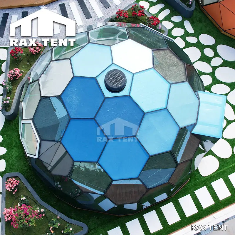 hexagonal glass dome house