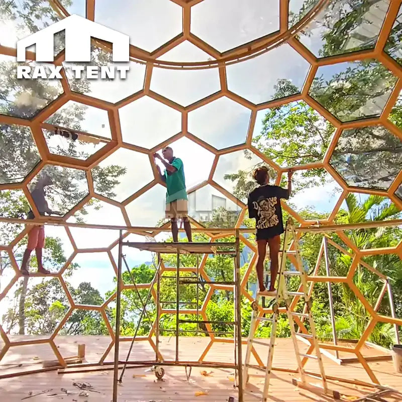 honeycomb glass dome house