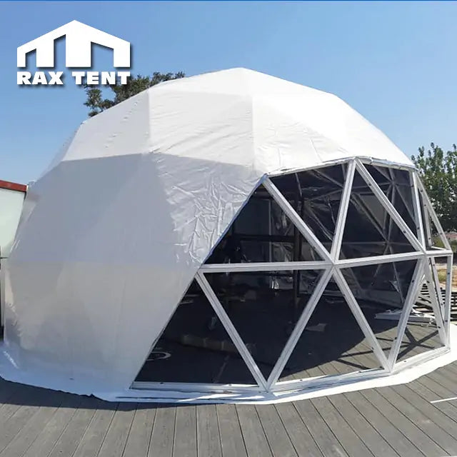 6M Mixed Dome Tent PVC Glass Tent with Panoramic View for Outdoor Glamping