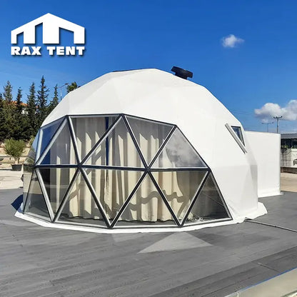 6M Mixed Dome Tent PVC Glass Tent with Panoramic View for Outdoor Glamping