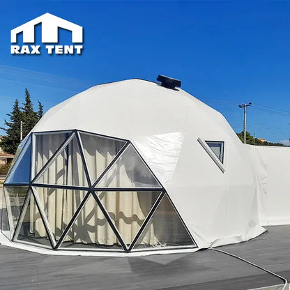 6M Mixed Dome Tent PVC Glass Tent with Panoramic View for Outdoor Glamping